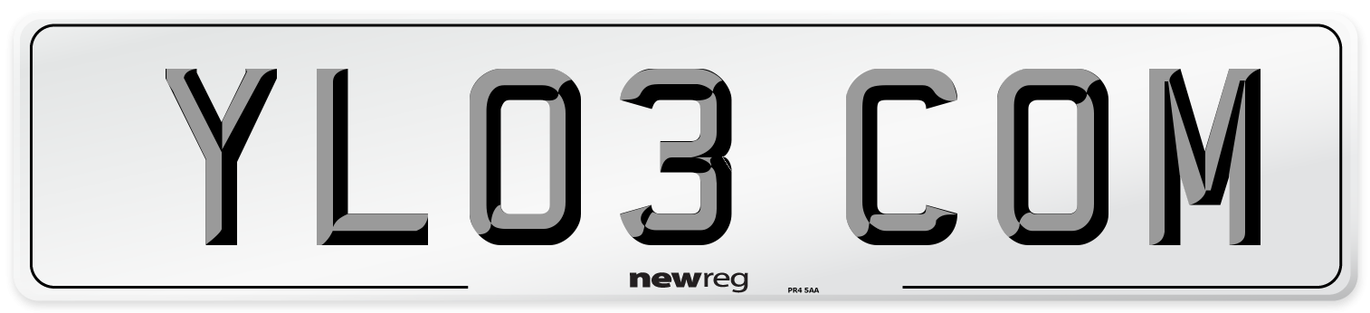 YL03 COM Number Plate from New Reg